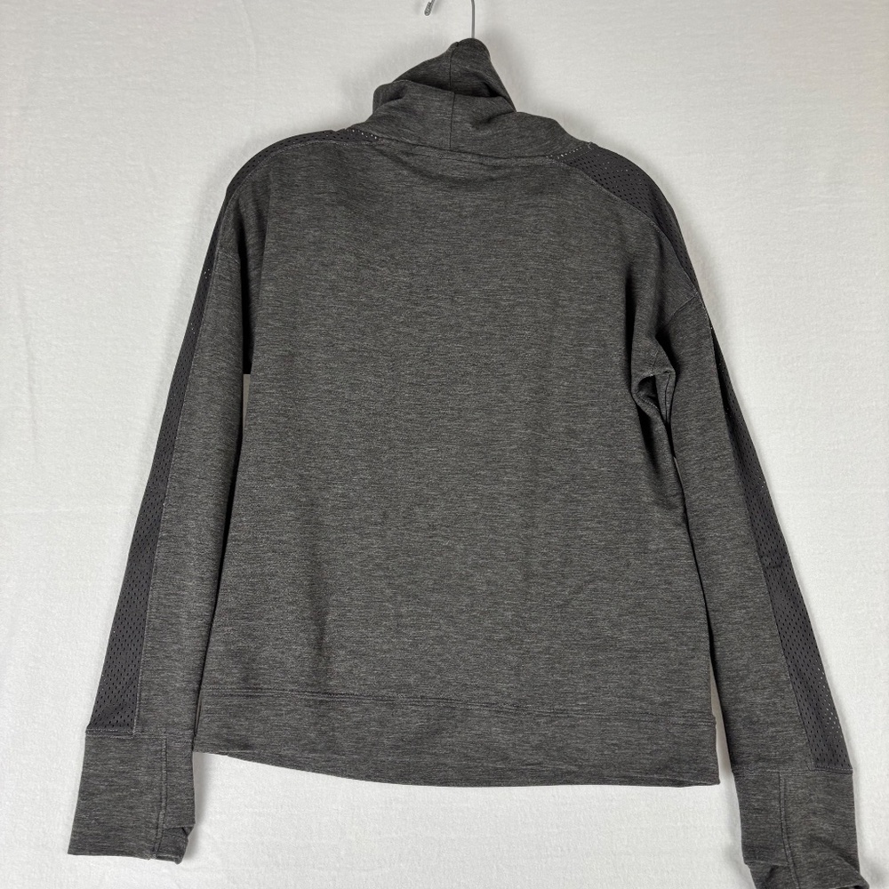 Women’s, Under Armour, Charcoal Gray, Funnel Neck Sweatshirt S with Mesh Sleeves - Picture 5 of 9